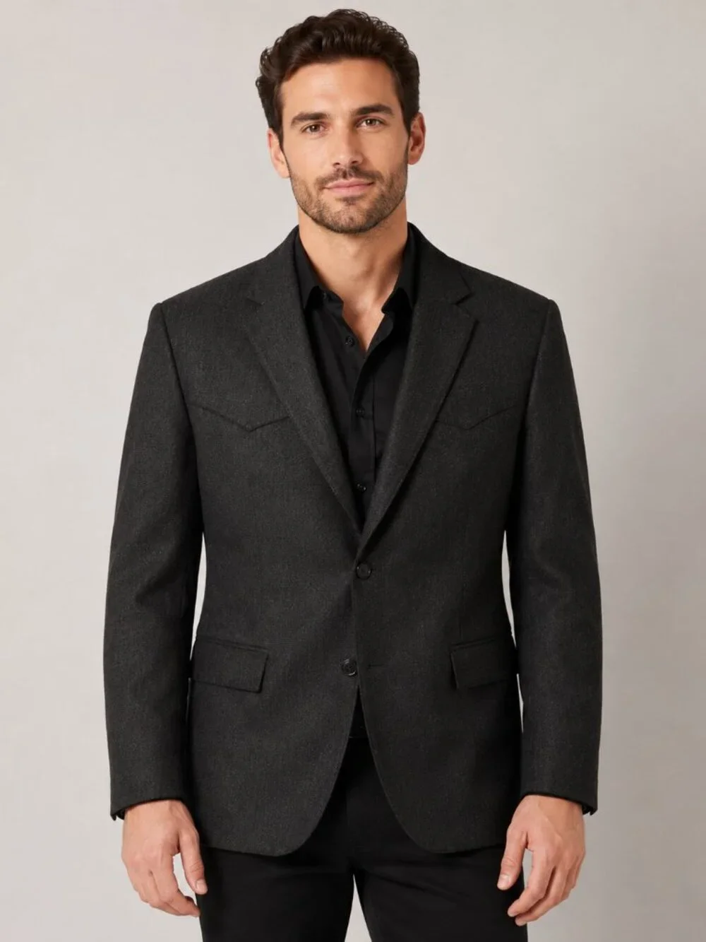 Red Sky Santa Fe Men’s Western Sport Coat Blazer Charcoal Black Cowboy Jacket